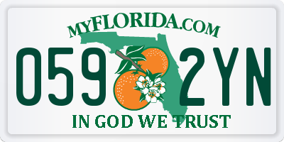 FL license plate 0592YN
