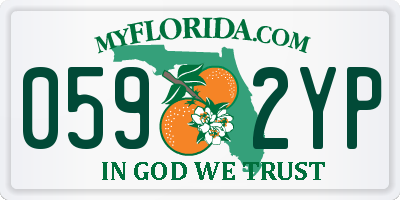 FL license plate 0592YP