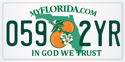 FL license plate 0592YR