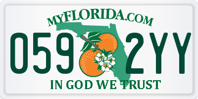 FL license plate 0592YY