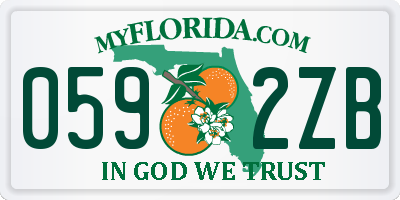 FL license plate 0592ZB