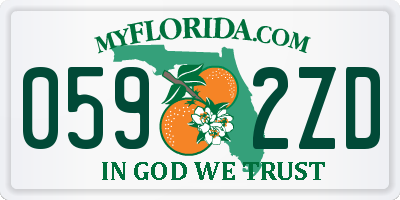 FL license plate 0592ZD