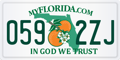FL license plate 0592ZJ