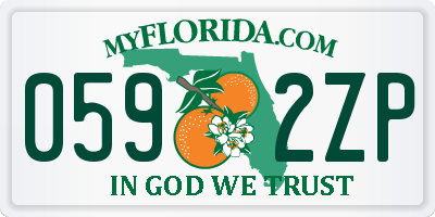 FL license plate 0592ZP