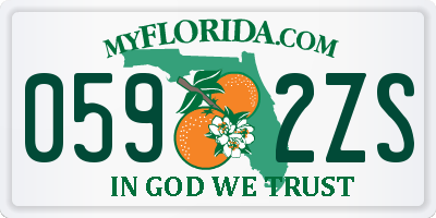 FL license plate 0592ZS