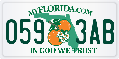 FL license plate 0593AB