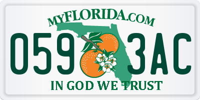 FL license plate 0593AC