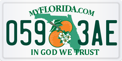 FL license plate 0593AE