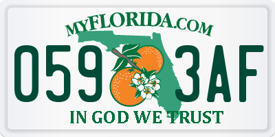 FL license plate 0593AF