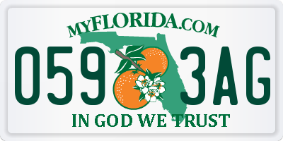 FL license plate 0593AG