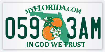 FL license plate 0593AM