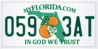 FL license plate 0593AT