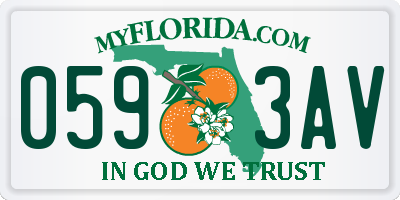 FL license plate 0593AV