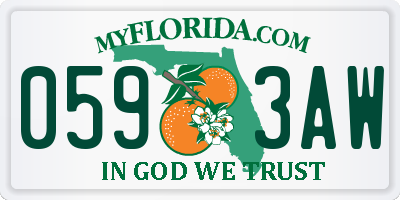 FL license plate 0593AW