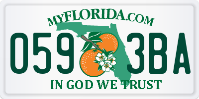FL license plate 0593BA