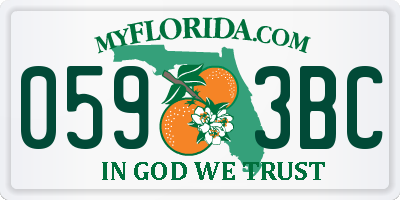 FL license plate 0593BC