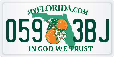 FL license plate 0593BJ