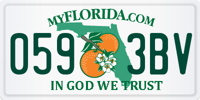 FL license plate 0593BV