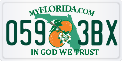 FL license plate 0593BX
