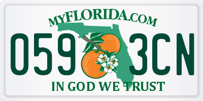 FL license plate 0593CN
