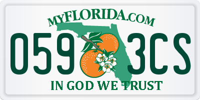 FL license plate 0593CS