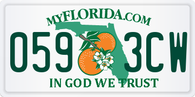 FL license plate 0593CW