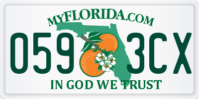 FL license plate 0593CX