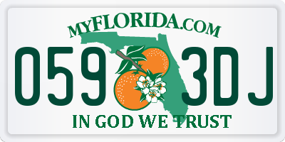 FL license plate 0593DJ