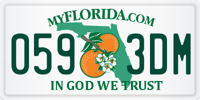 FL license plate 0593DM