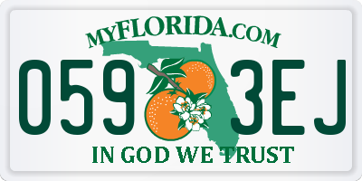 FL license plate 0593EJ
