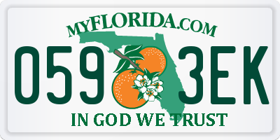 FL license plate 0593EK