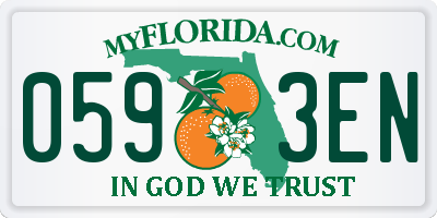 FL license plate 0593EN