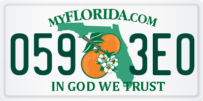 FL license plate 0593EO