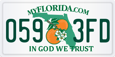 FL license plate 0593FD