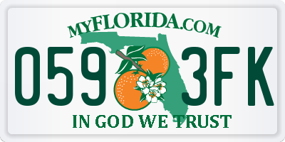 FL license plate 0593FK