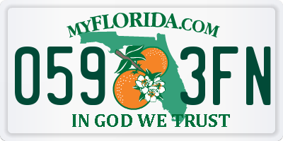 FL license plate 0593FN