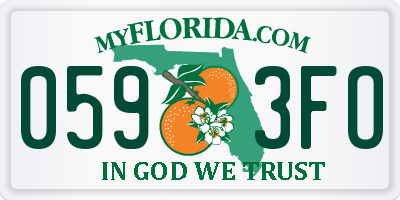 FL license plate 0593FO