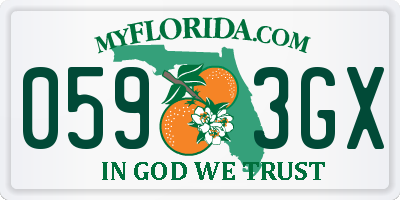 FL license plate 0593GX