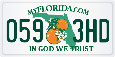 FL license plate 0593HD