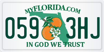 FL license plate 0593HJ