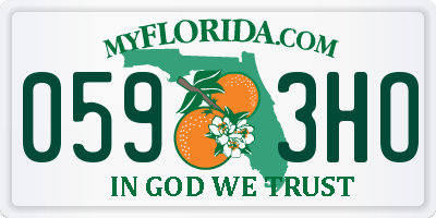 FL license plate 0593HO