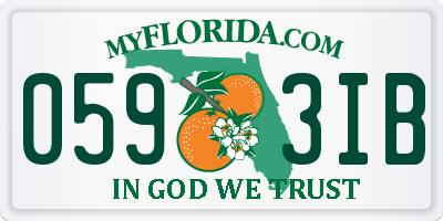 FL license plate 0593IB