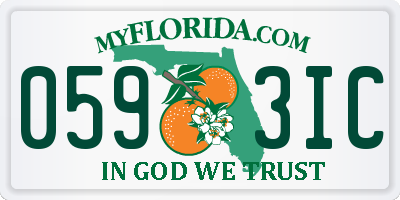 FL license plate 0593IC