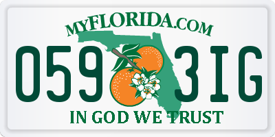 FL license plate 0593IG