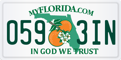 FL license plate 0593IN