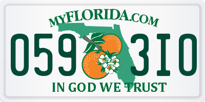 FL license plate 0593IO