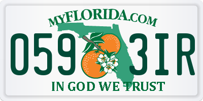 FL license plate 0593IR
