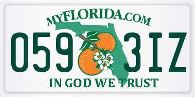 FL license plate 0593IZ