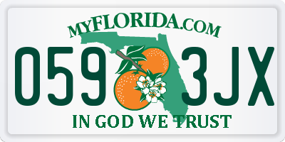 FL license plate 0593JX