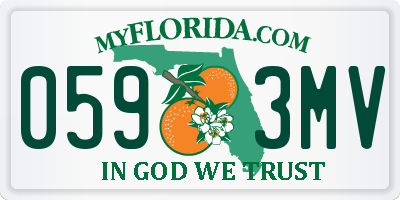 FL license plate 0593MV